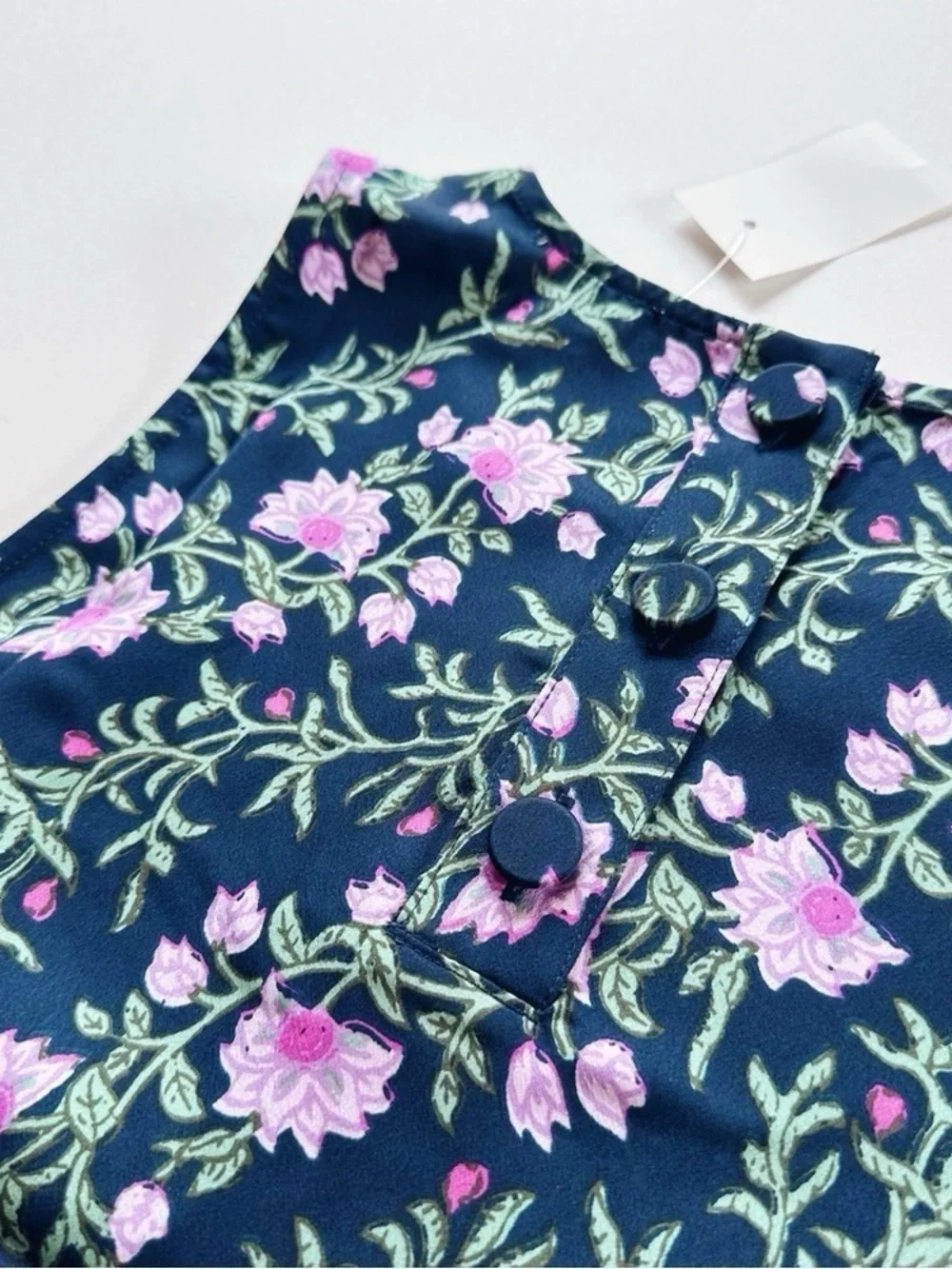 NEW J.Crew Factory Printed Bias Slip Skirt & Top Set Antique Navy Vintage Floral - Picture 9 of 12